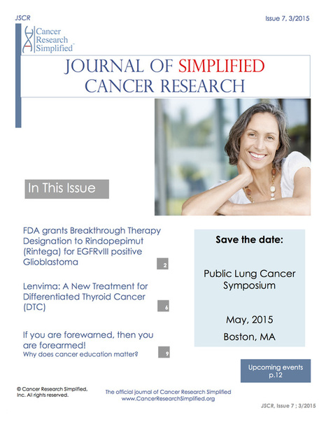 Journal of Simplified Cancer Research March 2015 Issue Published 