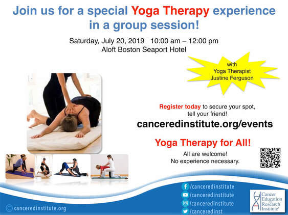 Join us for a Yoga Therapy session!  Yoga therapy for All - Cancer Education and Research Institute (CERI) 