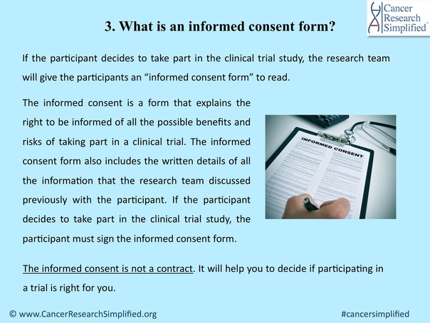 What is an informed consent form? Cancer Research Simplified 