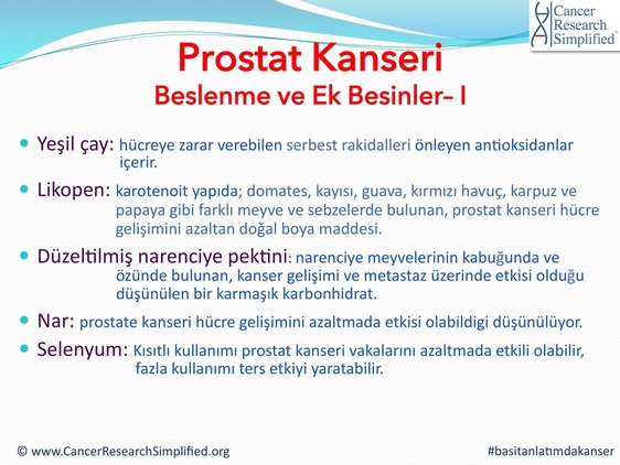 Prostat kanseri beslenme - Cancer Research Simplified 