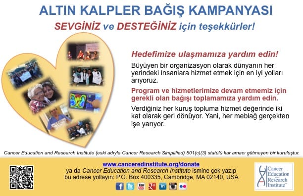 BAĞIŞ KAMPANYAMIZA KATILIN - Cancer Education and Research Institute (CERI) 