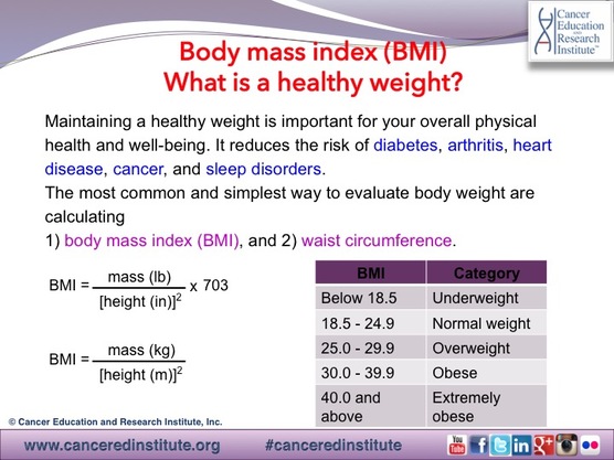 Body Mass Index - BMI - cancer education and research institute CERI