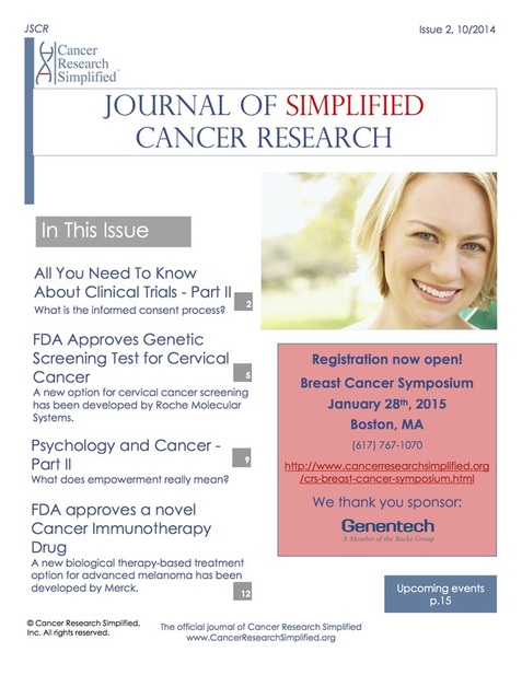 Journal of Simplified Cancer Research - JSCR - Cancer Research Simplified 