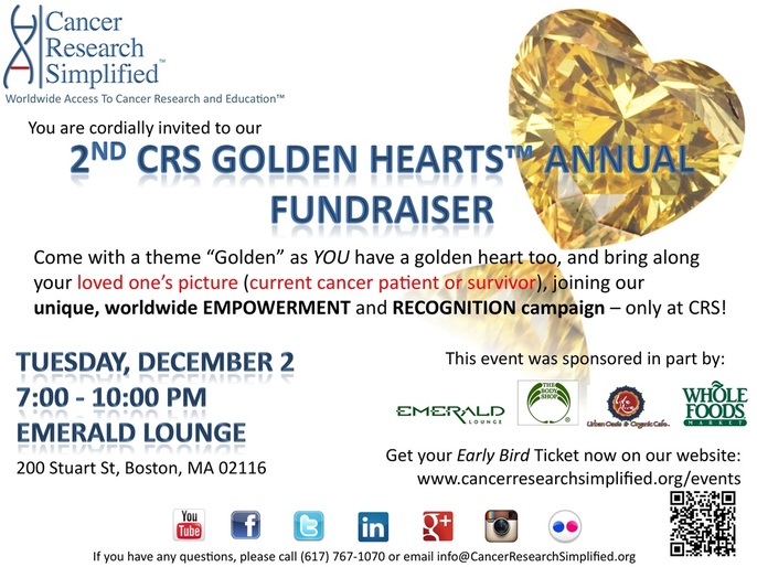 The Golden Heart Annual Fundraiser - Cancer Research Simplified - #GivingTuesday