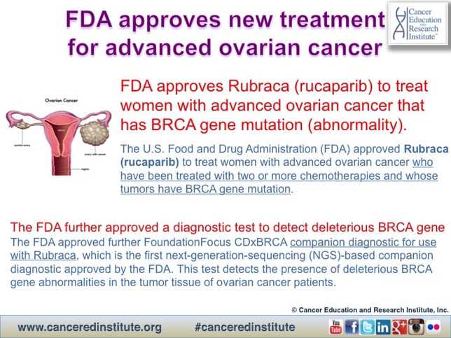 FDA approves new treatment for advanced ovarian cancer - Cancer Education and Research Institute (CERI) 