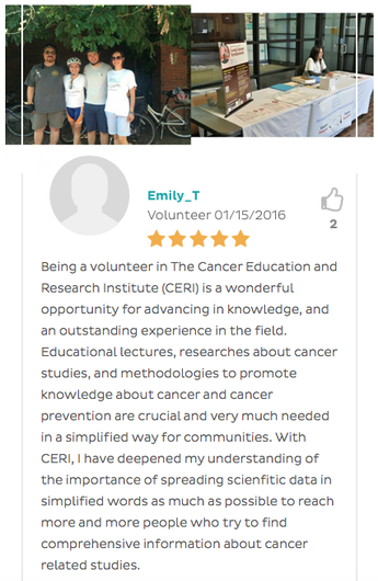 Volunteer at Cancer Education and Research Institute - CERI